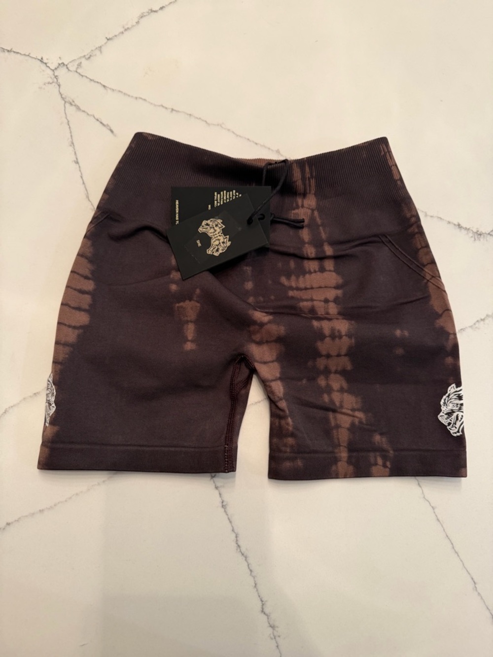 Darc Sport “She” Tie-Dye Stretch Bike Shorts - Brown